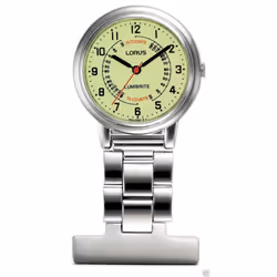 Lorus Nurses Fob Watch - Stainless Case with Lumibrite Dial RG253CX9