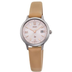 ORIENT Women's RN-WG0412P (iO Women's Leather Band NATURAL&amp;PLAIN) Round Watch Khaki Analog