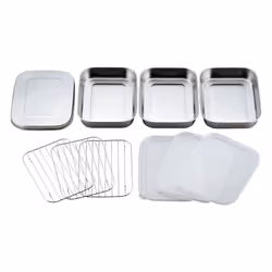 Shimomura Planning 31552 Deep Frying Bat Set of 10 (Made in Japan) Convenient for Preparing Divided with Lid Cooking Tem ...