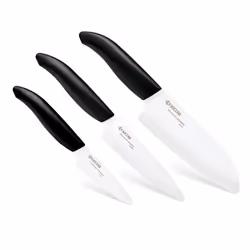 Kyocera Set FK-3PC-BK Ceramic Knife, Black,7.5cm, 11cm, 14cm