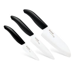 Kyocera Set FK-3PC-BK Ceramic Knife, Black,7.5cm, 11cm, 14cm