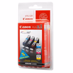 Canon CLI-521 C/M/Y, Cyan, Magenta, Yellow, Pigment-based ink, 3 pc(s), Multi pack