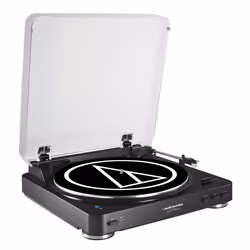 Audio-Technica AT-LP60BT, Belt-drive audio turntable, Black, Aluminium, 33 1/3,45 RPM, 50 dB, 0.25%
