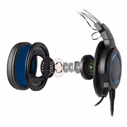 Audio-Technica ATH-G1 headphones/headset Wired Head-band Gaming Black, Blue - Additional view 6