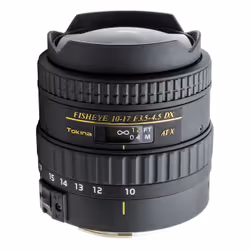 Tokina AT-X 107 DX Fisheye, Wide fish-eye lens, 10/8, 10 - 17 mm, Nikon F