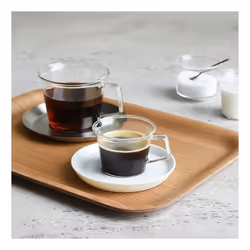 KINTO CAST 23086 Tea Cup & Saucer  7.8 fl oz (220 ml)  Stainless Steel  Heat Resistant Glass  Black Tea  Dishwasher Safe