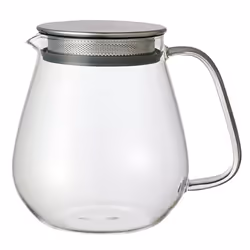 Kinto Stainless Unitea One Touch Teapot 720 Milliliter 24.35 Fl. Oz. - Heat-resistant Glass Teapot with Stainless Steel Strai ...