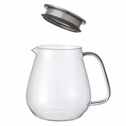 Kinto Stainless Unitea One Touch Teapot 720 Milliliter 24.35 Fl. Oz. - Heat-resistant Glass Teapot with Stainless Steel Strainer in Lid Japan Import