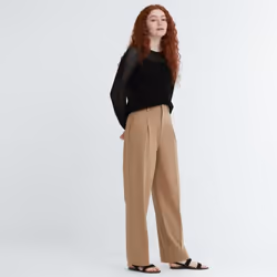 Uniqlo Japan Tuck Wide Pants  One Tuck  Long Length 76cm - 05 GRAY/XS