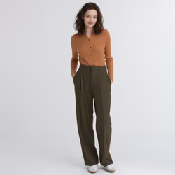 Uniqlo Japan Tuck Wide Pants  One Tuck  Long Length 76cm - 05 GRAY/XL