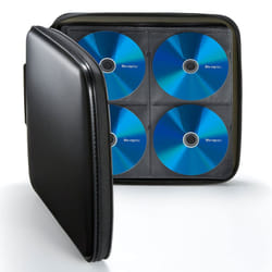 SANWA 160 Capacity CD Case  Large CD Sleeves  Portable DVD VCD Storage Box  Portable Zipper Bag  EVA Protective Blu-ray Wallet with Handle  For Car  H