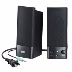 SANWA SUPPLY MM-SPL2N2, Full range, Wired, 5 W, 200 - 20000 Hz, 4 Ω, Black