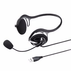 SANWA SUPPLY MM-HSU05BK, Wired, Office/Call center, 20 - 20000 Hz, 95 g, Headset, Black