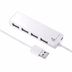 SANWA SUPPLY USB-HTV410WN, USB 2.0, USB 2.0, 480 Mbit/s, White, 1 m, DC, USB
