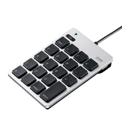 SANWA SUPPLY NT-M18UHSV numeric keypad Laptop USB Black, Silver