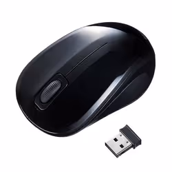 SANWA SUPPLY MA-WBL32BK, Ambidextrous, Blue LED, RF Wireless, 1000 DPI, Black