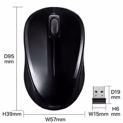 SANWA SUPPLY MA-WBL32BK mouse Office Ambidextrous RF Wireless Blue LED 1000 DPI