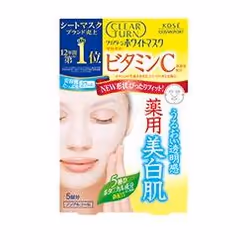KOSE COSMEPORT CLEAR TURN White Mask Vitamin C 5 sheets, Sunburn relief mask, Women, Demanding skin, Dry skin, Sensitive skin ...