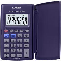 Casio HL-820VER, Pocket, Basic, 8 digits, 2 lines, Battery, Blue