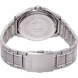 Casio Men's Quartz Watch with Black Dial Analogue - Digital Display and Silver Stainless Steel Strap MTP1377D-1AVEF