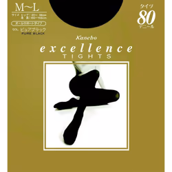 Kanebo EXCELLENCE Tights (80 Denier) Pure Black M-L Tights Less than 100 denier Tights Less than 100 denier