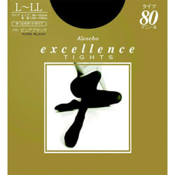 Kanebo EXCELLENCE Tights (80 Denier) Pure Black L-LL Size Tights Less than 100 denier Tights Less than 100 denier