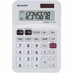 Sharp EL-330FB, Pocket, Financial, 8 digits, Display tilting, Battery/Solar, White