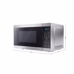 Sharp YC-MS02U-S Silver 800W with 11 Power Levels & 8 Preset Cooking Options