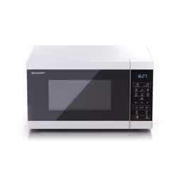 Sharp YC-MS02U-W White 800W with 11 Power Levels & 8 Preset Cooking Options