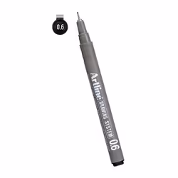 Artline EK-236, Black, Black, Grey, Metallic, Round, Pigment-based ink, Stainless steel, 0.6 mm