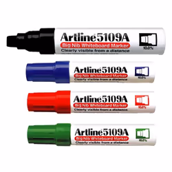 Artline EK-5109A, 4 pc(s), Black, Blue, Green, Red, Bullet tip, Black, White, Plastic, Rectangle