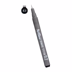 Artline EK-232, Black, Black, Grey, Metallic, Round, Water-based ink, Stainless steel, 0.2 mm