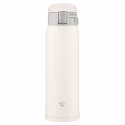 Zojirushi SM-SF48-WM Water Bottle  Direct Drinking  One-Touch Opening  Stainless Steel Mug  16.9 fl oz (480 ml)  Pale White