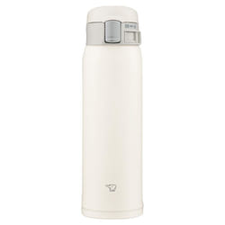 Zojirushi SM-SF48-WM Water Bottle  Direct Drinking  One-Touch Opening  Stainless Steel Mug  16.9 fl oz (480 ml)  Pale White