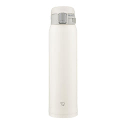 Zojirushi SM-SF60-WM Water Bottle  Direct Drinking  One-Touch Opening  Stainless Steel Mug  20.3 fl oz (600 ml)  Pale White