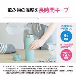 Zojirushi SM-VA72-AD Water Bottle  One-Touch Stainless Steel Mug  Seamless  24.3 fl oz (720 ml)  Navy