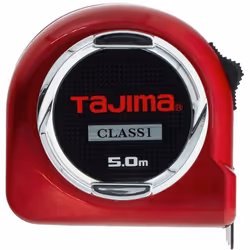 Tajima H1550MW Class 1"Hi Lock Measuring Tape, Red, 5 m x 25 mm