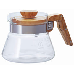 Hario Glass Coffee Server  400ml  Olive Wood