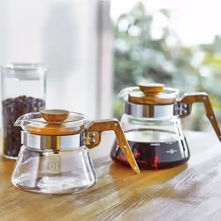 Hario Glass Coffee Server  400ml  Olive Wood