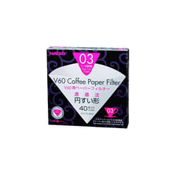 HARIO V60 Coffee Filter Papers 40 Sheets, White, Size 3-40pcs