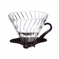 Hario V60, Dripper, Black, Transparent, Glass, 4 cups, 1 pc(s)