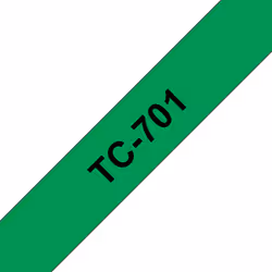 Brother Labelling Tape 12mm, Black on green, TC, Black, Japan, Brother, P-touch PT2000, PT3000, PT500, PT5000, PT8E