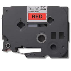 Brother Gloss Laminated Labelling Tape - 9mm, Black/Red label-making tape TZ