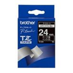 Brother Gloss Laminated Labelling Tape - 24mm, White/Black label-making tape TZ