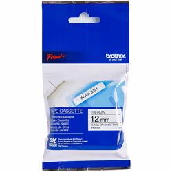 Brother M-K231BZ Labelling Tape Cassette, Black on White, 12 mm (W) x 8 m (L), Brother Genuine Supplies