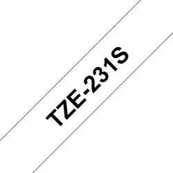Brother TZE231S, Black on white, TZe, 1.2 cm, 4 m, Blister, 1.2 cm