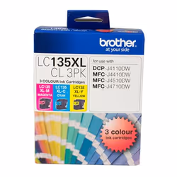 Brother LC135XLCL3PK, Cyan, Magenta, Yellow, 3 pc(s), 1200 pages, Multi pack
