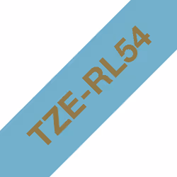 Brother TZE-RL54, Gold on blue, TZe, Blue, Thermal transfer, China, Brother