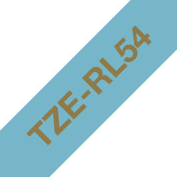 Brother TZE-RL54 label-making tape Gold on blue
