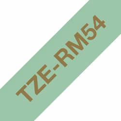 Brother TZE-RM54, Gold on mint colour, TZe, Green, Thermal transfer, China, Brother
